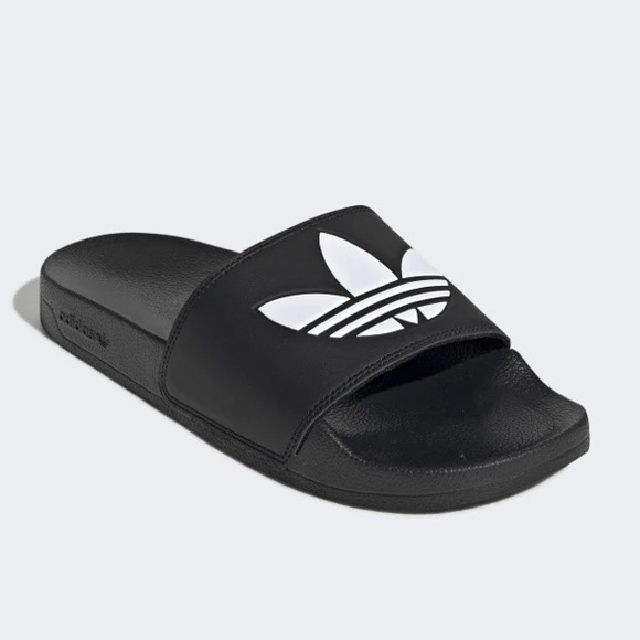 Men's adidas Orignals Adilette Lite Slide Sandals Black White New Various Sizes - Picture 1 of 5
